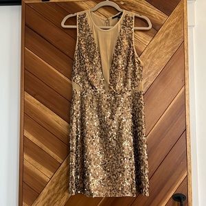 Tibi NWT, 100% silk and sequin cocktail shift dress, size 6
